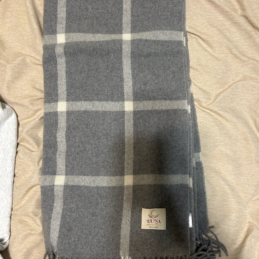 Gray Plaid Scarf - image 1